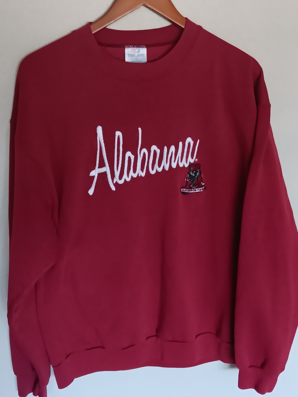 Vintage 90s Alabama Script Logo Crimson Crewneck Sweatshirt Embroidered